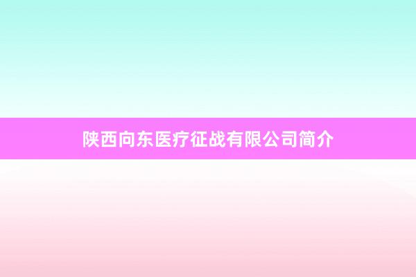 陕西向东医疗征战有限公司简介